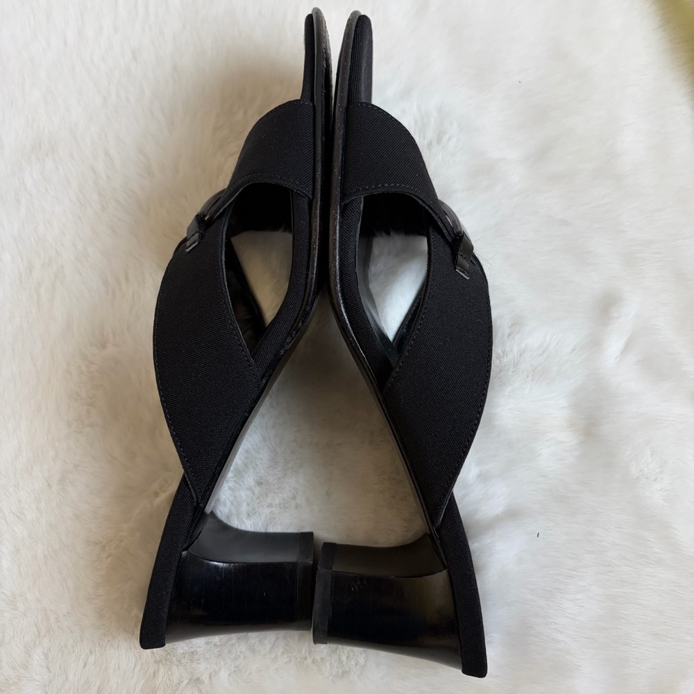 Salvatore Ferragamo Black Slip-On Heeled Sandals | 6.5 2 A - Picture 7 of 13
